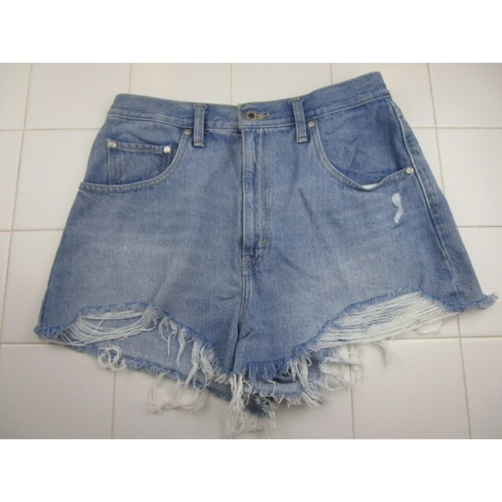 Levi's Silver Tab Mom Shorts Blue Women's Jeans Size 32 Light Wash Distressed
